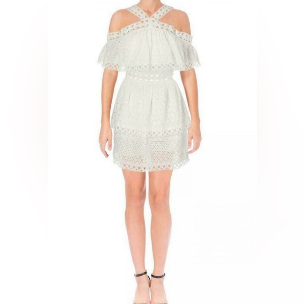 Brand new with tags Aqua white off shoulder lace dress size Small